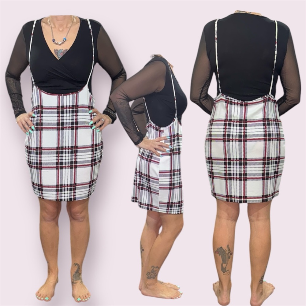 Plaid Black, Red and White Women's Skirt (Under Shirt NOT Included)
